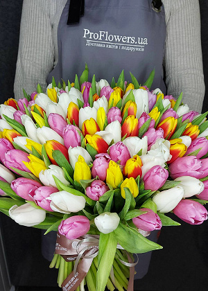 Букеты тюльпанов, которые собирают наши флористы в Киеве